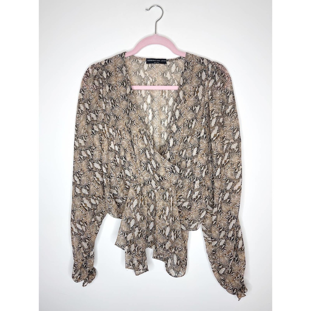 Nwot Generation Love Python Print Flowy Surplice … - image 3